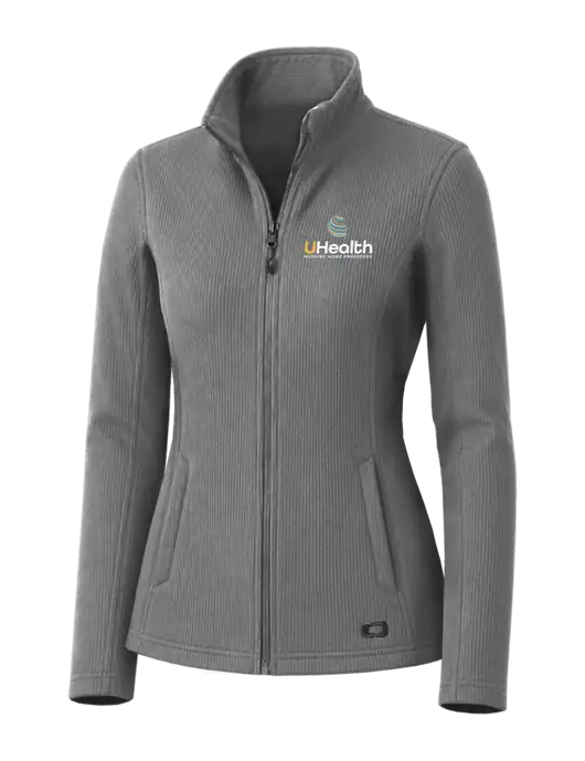 OGIO Medium Grey Womens Grit Fleece Jacket w/Uhealth Logo