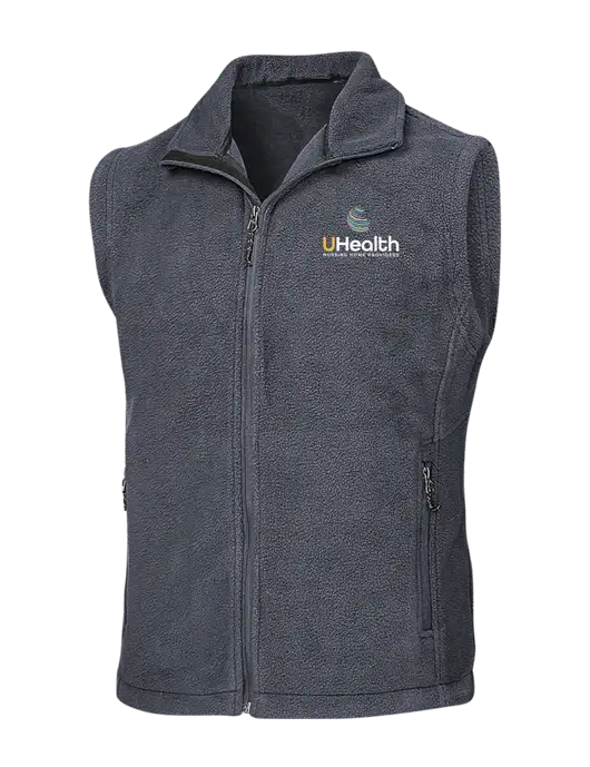 Dark Grey Fleece Vest w/Uhealth Logo