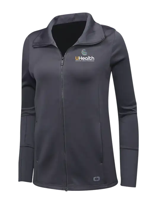 OGIO Dark Grey Womens Endurance Modern Performance Full-Zip w/Uhealth Logo