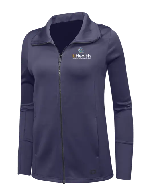 OGIO Navy Womens Endurance Modern Performance Full-Zip w/Uhealth Logo