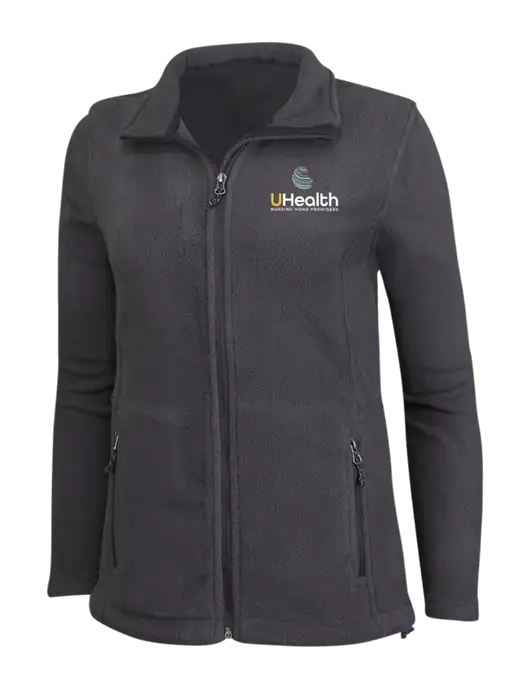 Womens Fleece Dark Grey Jacket w/Uhealth Logo