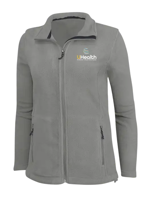 Womens Medium Grey Fleece Jacket w/Uhealth Logo