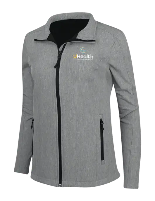 Medium Grey Heather Womens Core Soft Shell Jacket w/Uhealth Logo