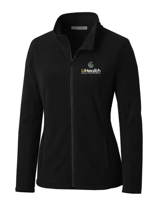 Black Womens Microfleece Jacket w/Uhealth Logo