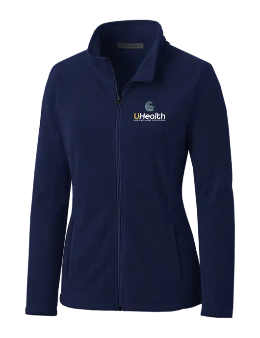 Navy Womens Microfleece Jacket w/Uhealth Logo