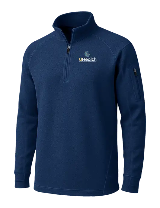 True Navy Tech Fleece 1/4 Zip Pullover w/Uhealth Logo
