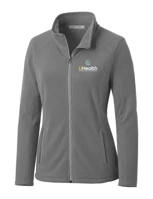 Medium Grey Womens Microfleece Jacket w/Uhealth Logo