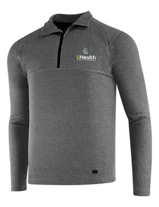 OGIO Dark Grey Heather Transition 1/4 Zip Pullover w/Uhealth Logo