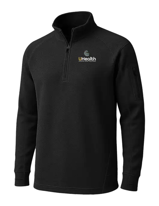 Black Tech Fleece 1/4 Zip Pullover w/Uhealth Logo