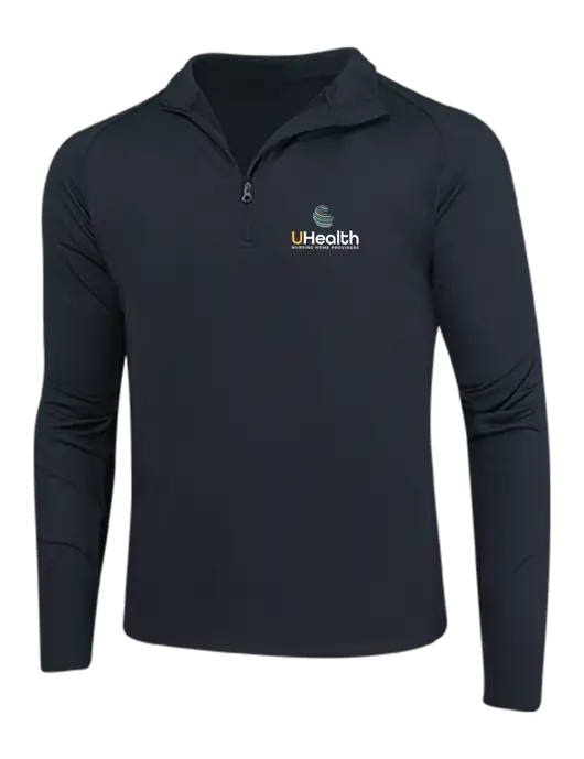 Black Sport Wick Stretch 1/4 Zip Pullover w/Uhealth Logo