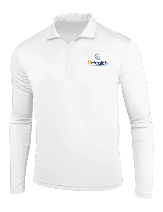 White PosiCharge Competitor 1/4 Zip Pullover w/Uhealth Logo
