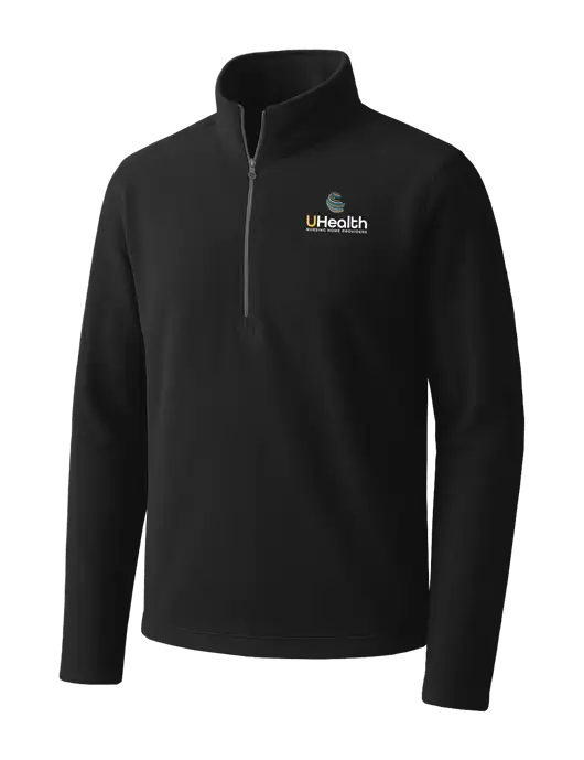 Black Microfleece 1/2 Zip Pullover w/Uhealth Logo