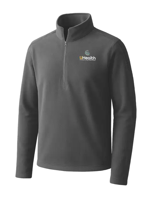 Medium Grey Microfleece 1/2 Zip Pullover w/Uhealth Logo