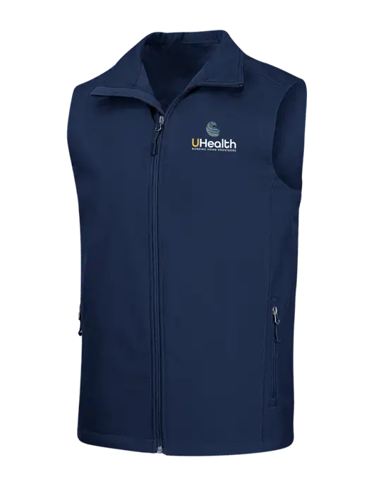 Navy Core Soft Shell Vest w/Uhealth Logo