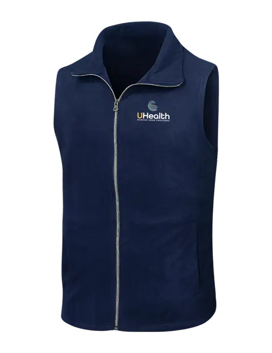Navy Microfleece Vest w/Uhealth Logo