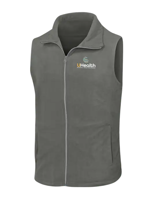 Medium Grey Microfleece Vest w/Uhealth Logo