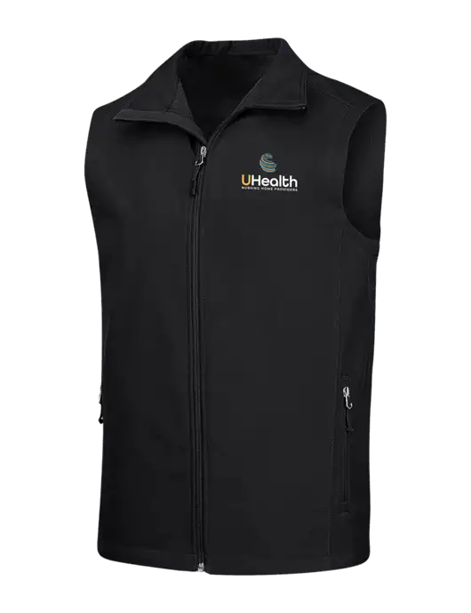 Black Core Soft Shell Vest w/Uhealth Logo
