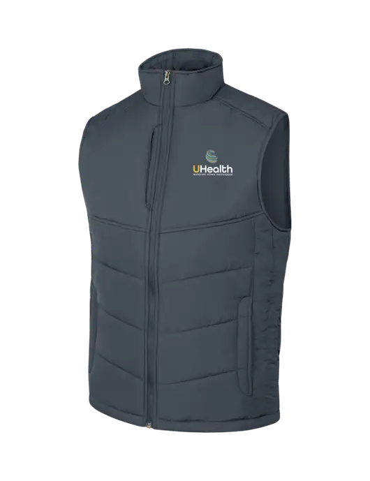 Dark Slate/Black Puffy Vest w/Uhealth Logo