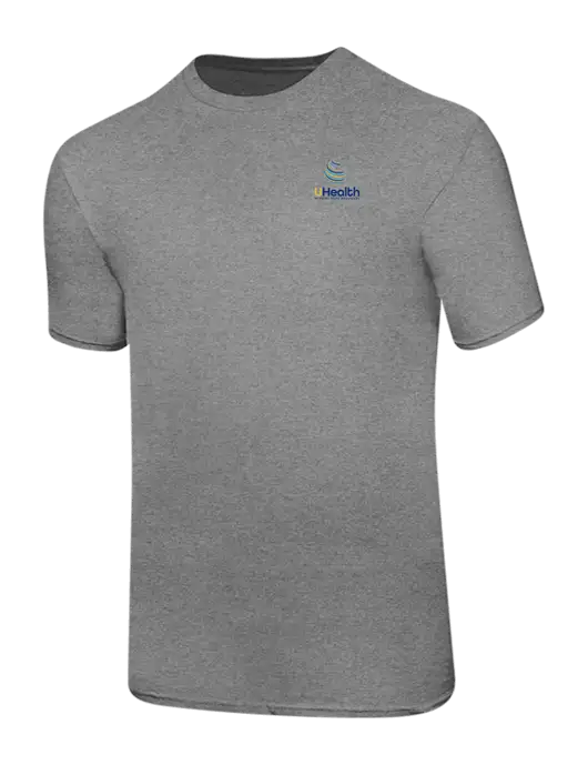 Ring Spun Light Heather Grey 4.5 oz T-Shirt w/Uhealth Logo