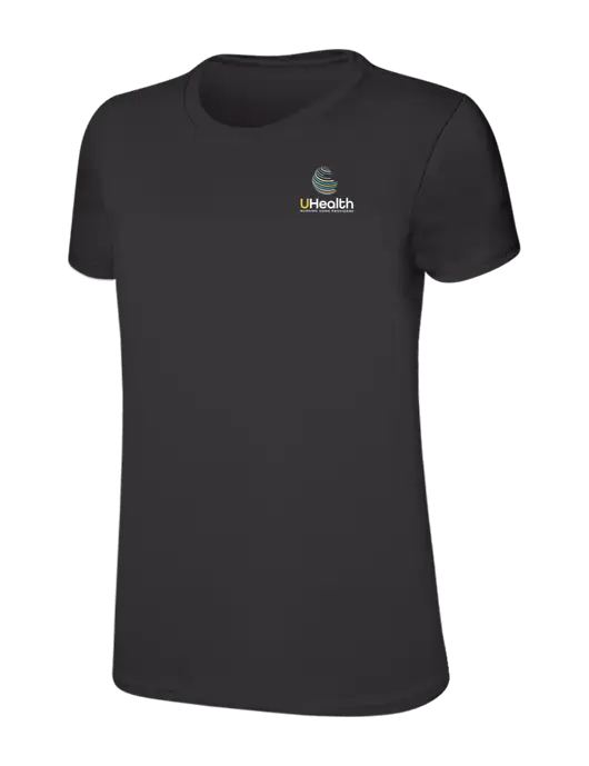 Womens Ring Spun Charcoal 4.5 oz T-Shirt w/Uhealth Logo