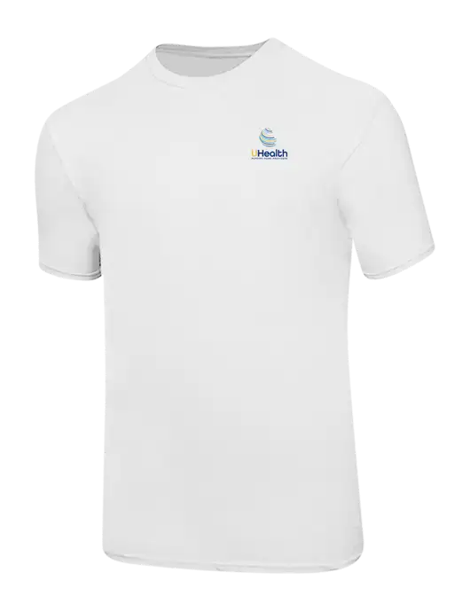 Ring Spun White 4.5 oz T-Shirt w/Uhealth Logo