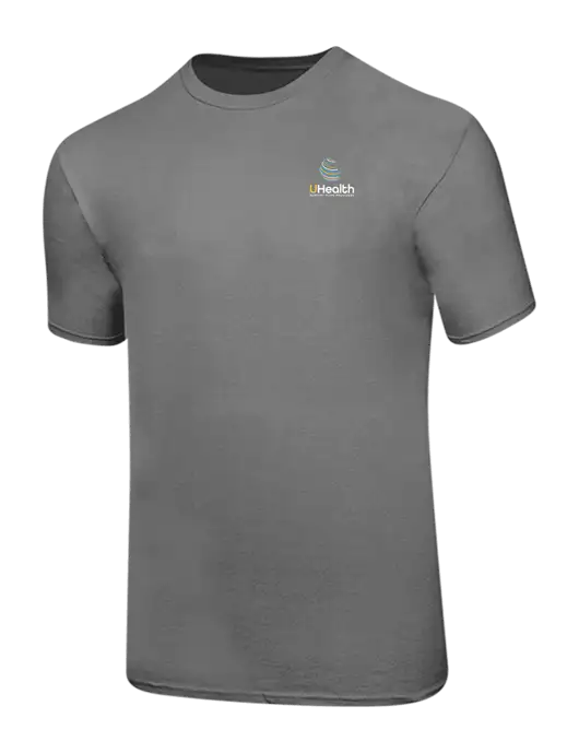 Ring Spun Medium Grey 4.5 oz T-Shirt w/Uhealth Logo