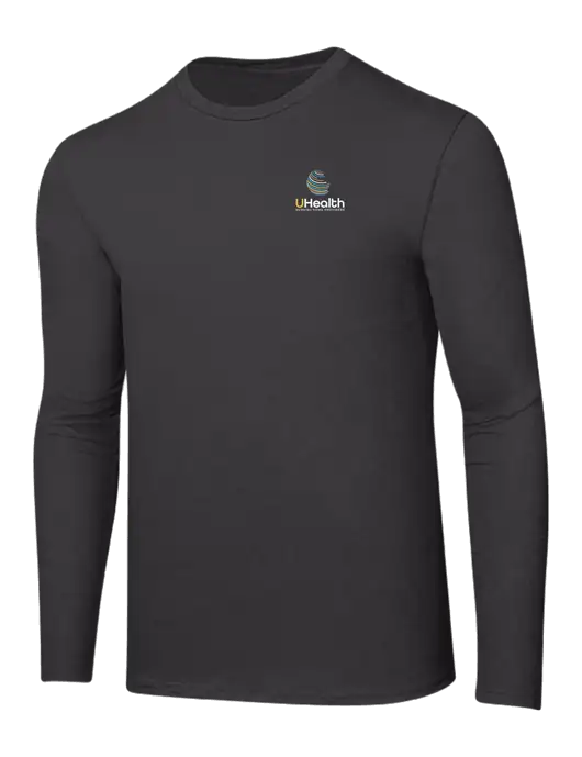 Ring Spun Charcoal 4.5 oz Long Sleeve T-Shirt w/Uhealth Logo