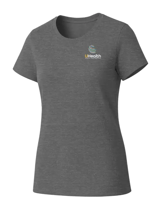 Womens Seriously Soft Grey Frost T-Shirt w/Uhealth Logo