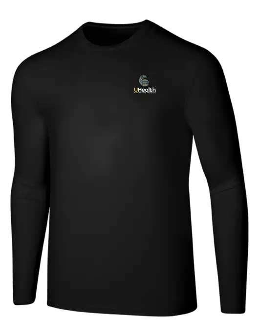 Seriously Soft Black Long Sleeve T-Shirt w/Uhealth Logo