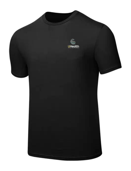 Seriously Soft Black T-Shirt w/Uhealth Logo