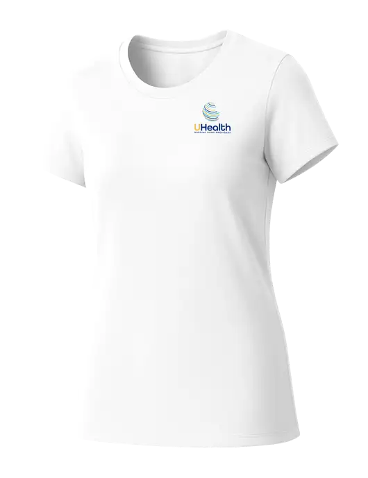 Womens Seriously Soft White T-Shirt w/Uhealth Logo