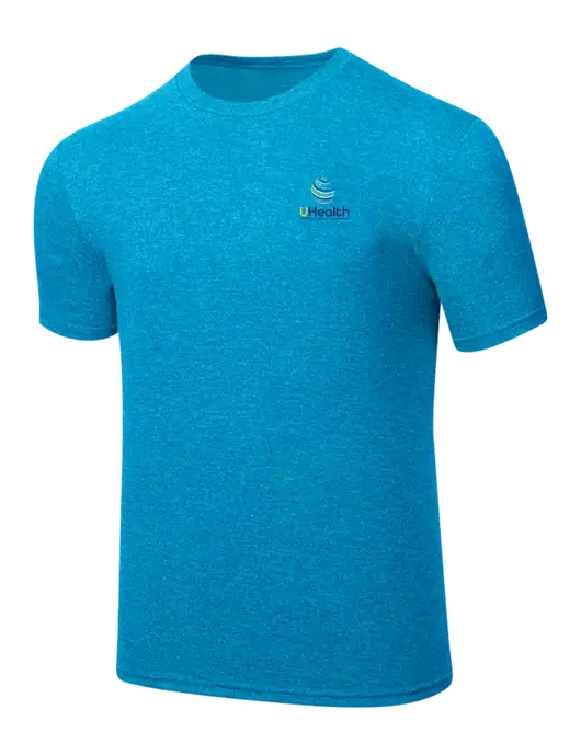 Simply Soft Sapphire Blue Frost 4.5oz  Poly/Combed Ring Spun Cotton T-Shirt w/Uhealth Logo