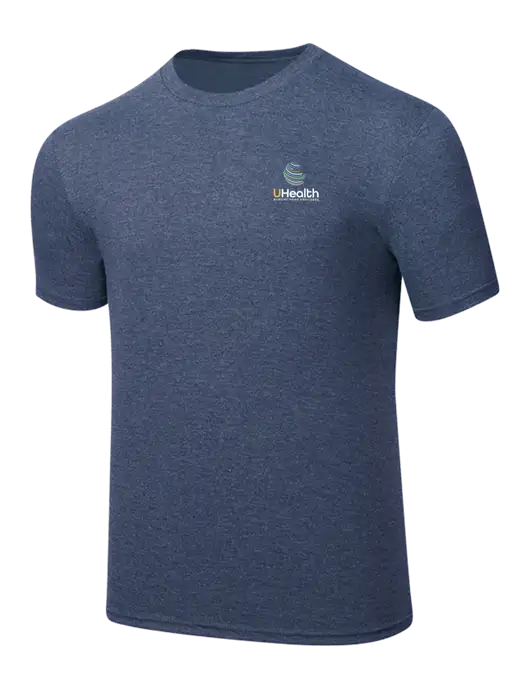 Simply Soft Navy Frost 4.5oz  Poly/Combed Ring Spun Cotton T-Shirt w/Uhealth Logo