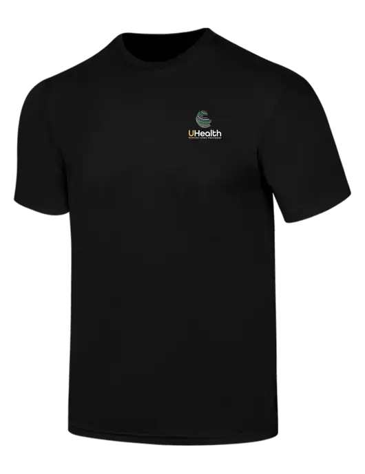 Simply Soft Black 4.5oz  Poly/Combed Ring Spun Cotton T-Shirt w/Uhealth Logo