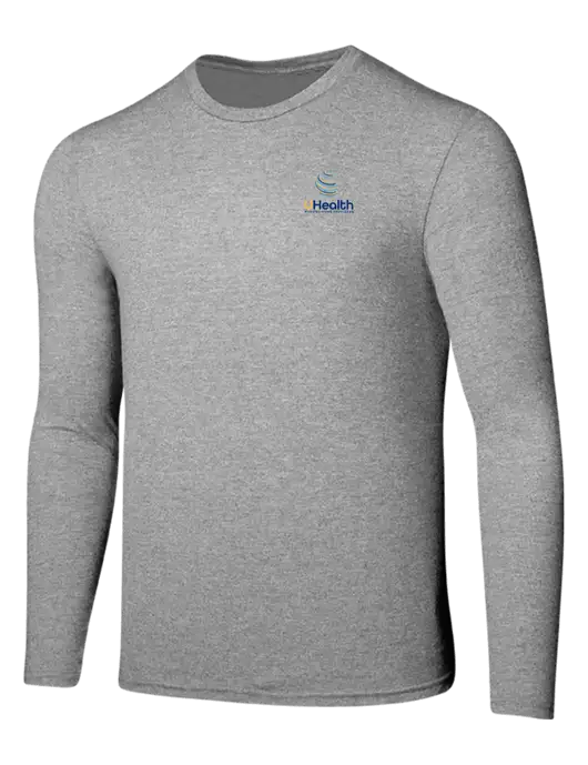 Seriously Soft Light Heathered Grey Long Sleeve T-Shirt w/Uhealth Logo
