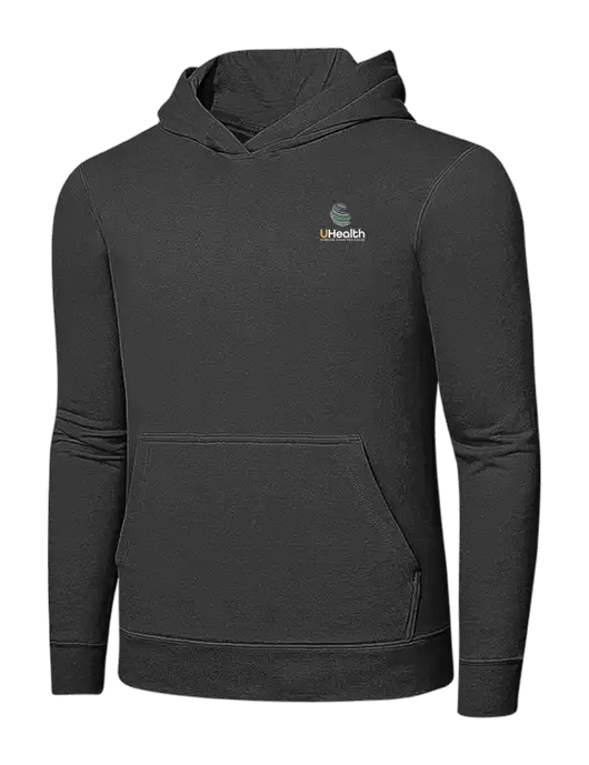 Charcoal 7.8 oz Ring Spun Hooded Sweatshirt w/Uhealth Logo