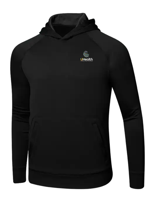 Tech Black Fleece Hooded Sweatshirt w/Uhealth Logo