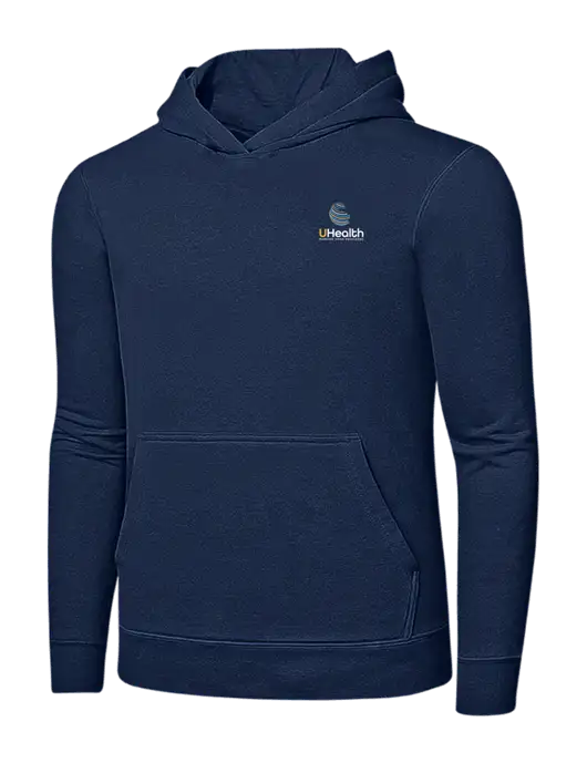Navy 7.8 oz Ring Spun Hooded Sweatshirt w/Uhealth Logo