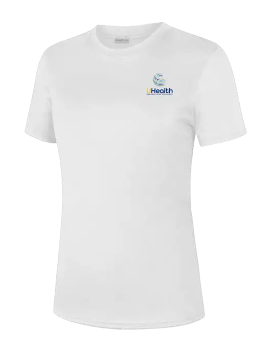  Womens White PosiCharge Competitor Tee w/Uhealth Logo