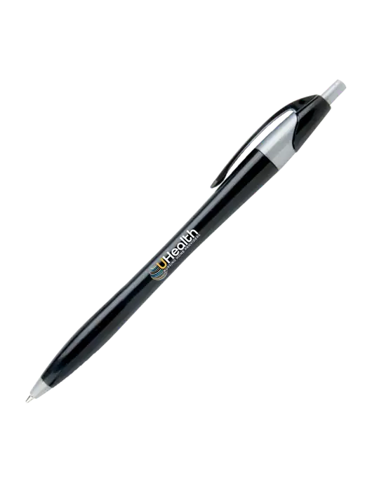Novella Black/Silver Corporate Pen - Blue Ink w/Uhealth Logo