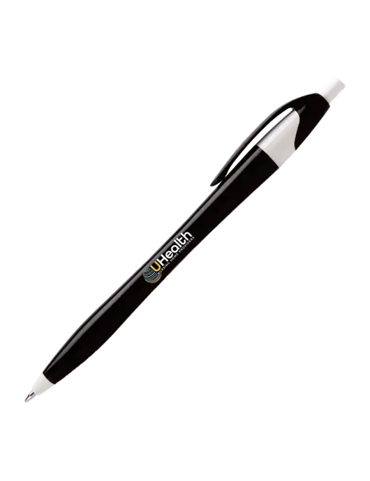 Novella Black/White Executive Pen - Blue Ink w/Uhealth Logo