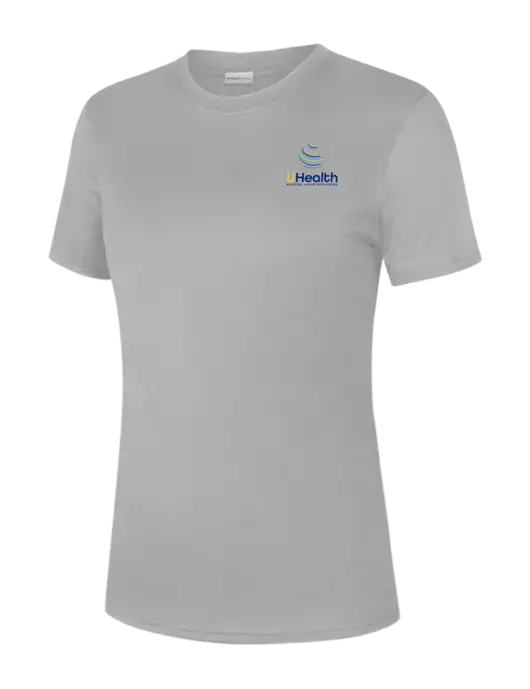  Womens Light Grey PosiCharge Competitor Tee w/Uhealth Logo
