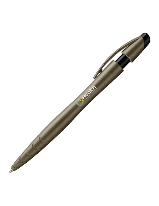 Awali Grey Metallic Pen - Black Ink w/Uhealth Logo