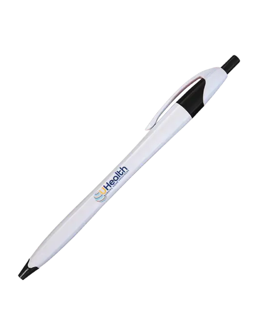 Novella White/Black Classic Pen - Blue Ink w/Uhealth Logo