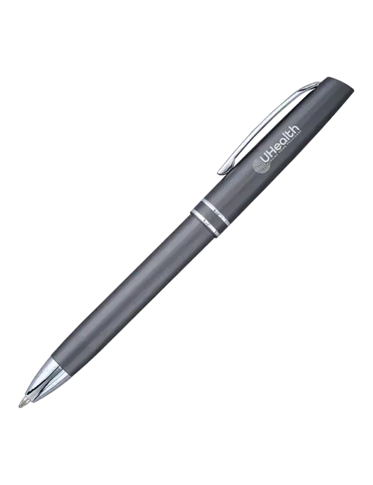 Gunmetal Anguilla Black Ink Pen w/Uhealth Logo