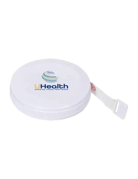 White Round Tape Measure w/Uhealth Logo
