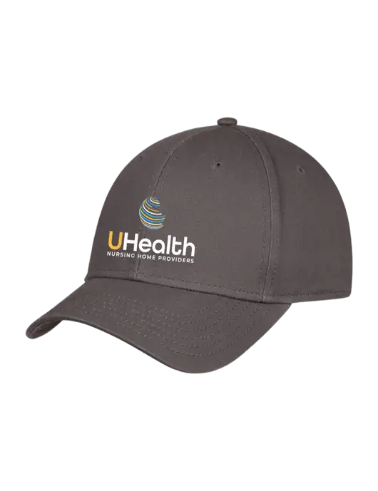 Charcoal Structured Cap Hook & Loop w/Uhealth Logo