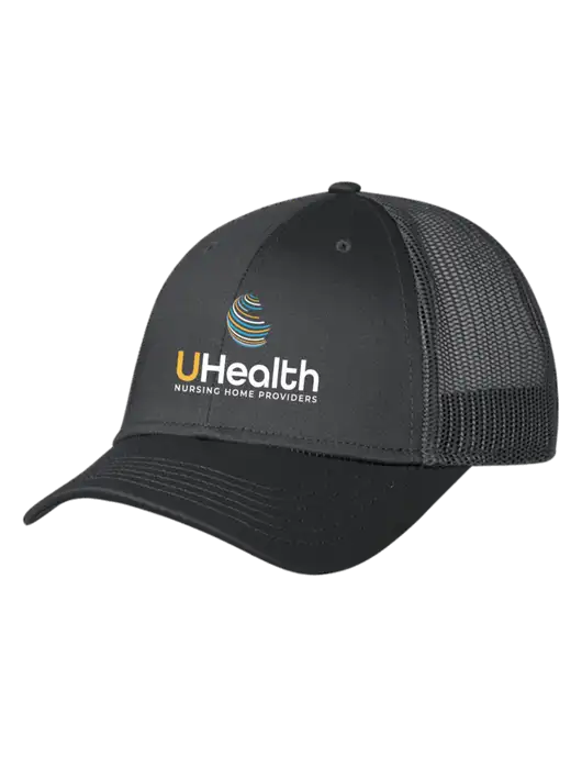 Charcoal Mesh Trucker Cap Snap Back w/Uhealth Logo