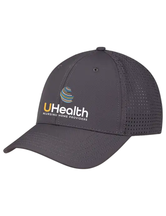 Charcoal Performance Stretchable Cap Hook & Loop w/Uhealth Logo