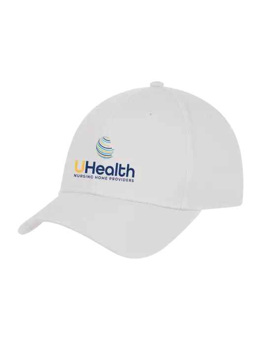 White Structured Cap Hook & Loop w/Uhealth Logo